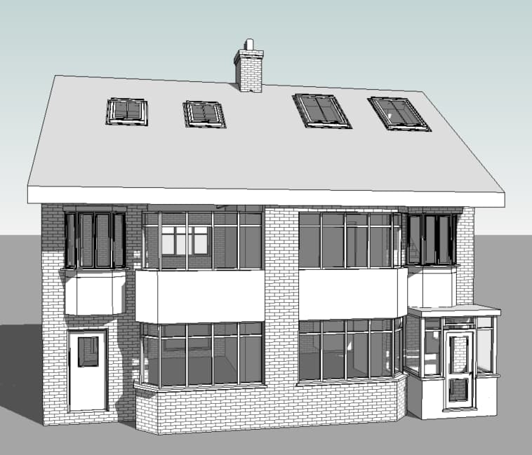 Loft conversion with front porch
